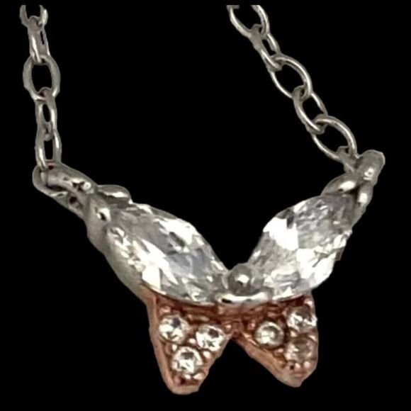 NT# Adorable Sterling 925 Silver & Cz Butterfly - Picture 6 of 8